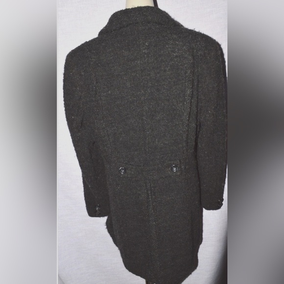 UTEX DESIGN SIZE 10 M MEDIUM BLACK CHARCOAL WOOL COAT JACKET DOUBLE BREASTED - Picture 5 of 7